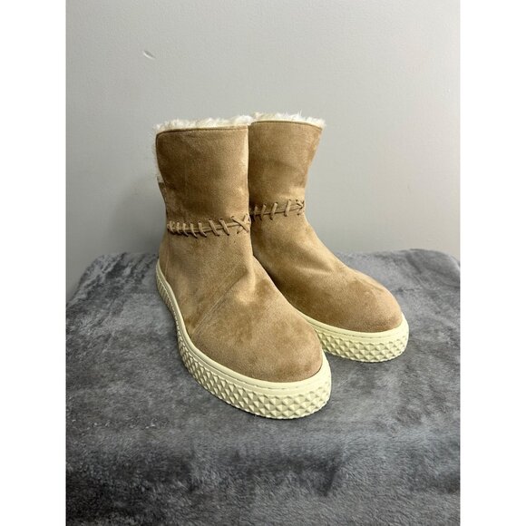 Aerosoles Zima booties natural faux suede women’s size 9.5 fold down top - Picture 1 of 8